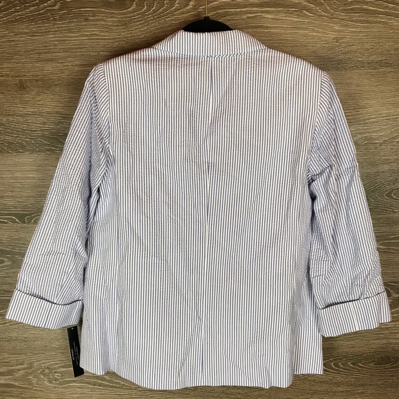 Tahari ASL Seersucker Jacket in blue & white NWT - Picture 16 of 16